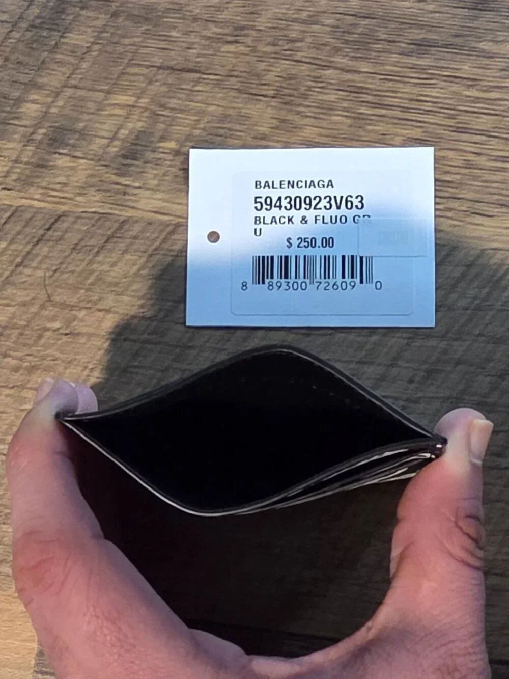 Balenciaga NWT All-Over Diagonal Logo Leather Cash Card Holder Black & White